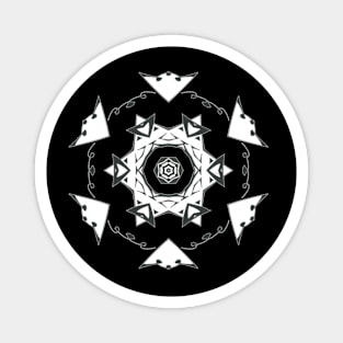 9C Unique Black White Abstract Mandala Magnet